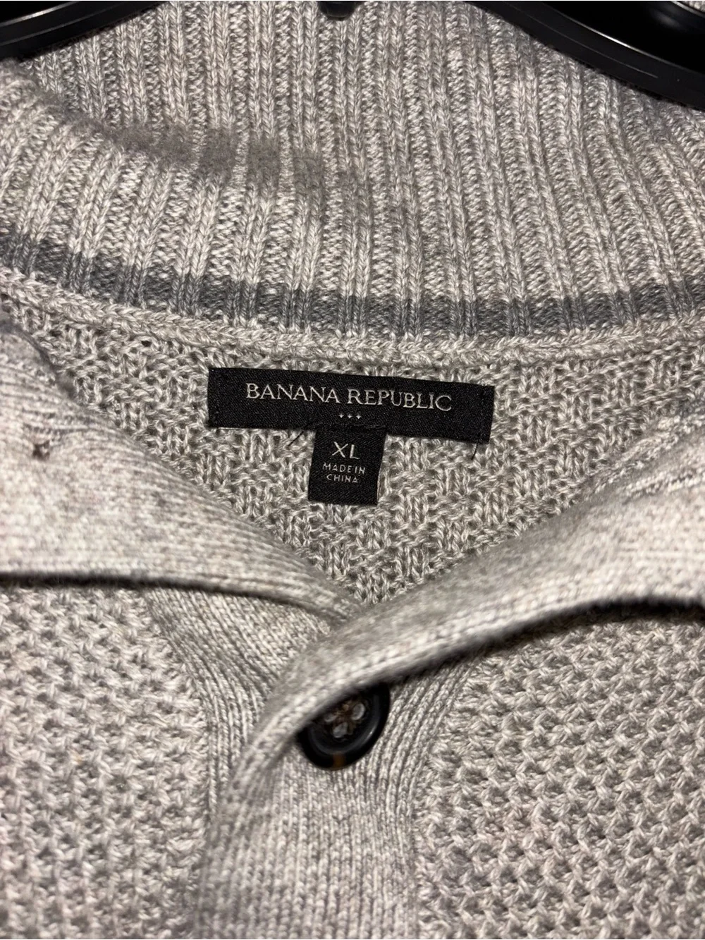 Banana Republic Men’s Light Gray Turtleneck Button Pullover